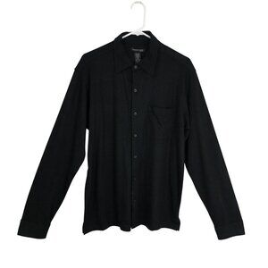 Kenneth Cole New York Shirt Button Up Black Size M Mens